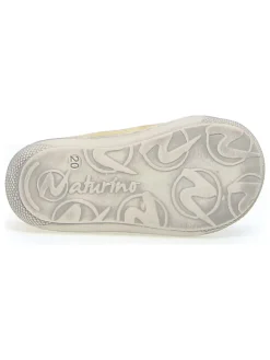 Leder-Sneakers in Gelb