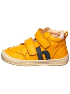 Leder-Sneakers in Gelb