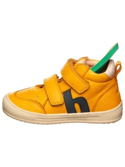 Leder-Sneakers in Gelb