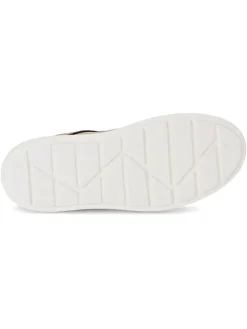 Leder-Sneakers in Gold/ Schwarz