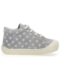 Leder-Sneakers in Grau