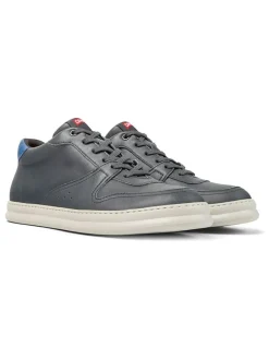 Leder-Sneakers in Grau