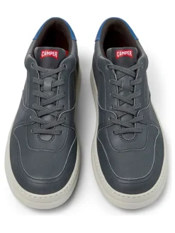 Leder-Sneakers in Grau