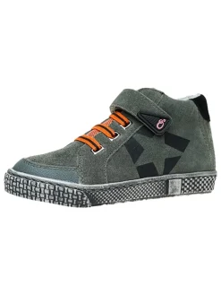 Leder-Sneakers in Grau
