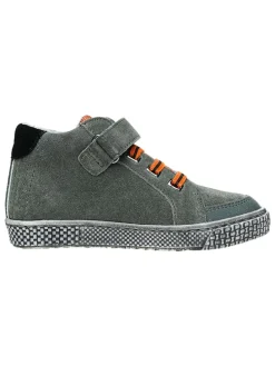 Leder-Sneakers in Grau