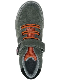Leder-Sneakers in Grau