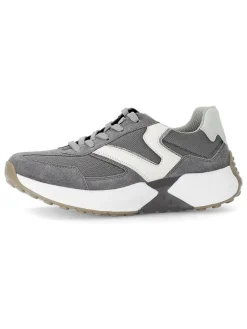 Leder-Sneakers in Grau