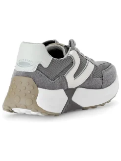 Leder-Sneakers in Grau