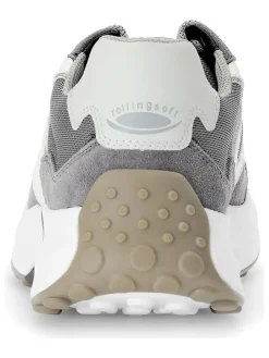 Leder-Sneakers in Grau