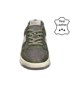 Leder-Sneakers in Grau
