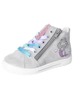 Leder-Sneakers in Grau