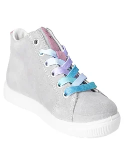 Leder-Sneakers in Grau