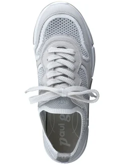Leder-Sneakers in Grau