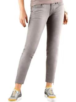 Leder-Sneakers in Grau/ Bunt