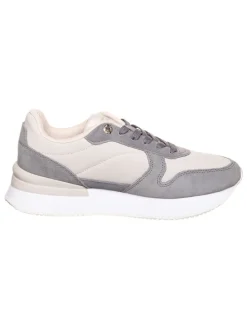 Leder-Sneakers in Grau/ Rosa