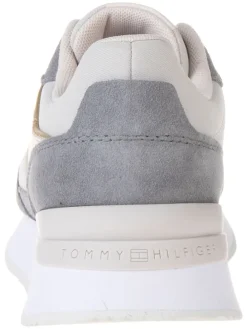 Leder-Sneakers in Grau/ Rosa