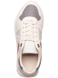 Leder-Sneakers in Grau/ Rosa