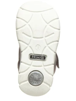 Leder-Sneakers in Grau/ Silber