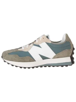 Leder-Sneakers in Graublau