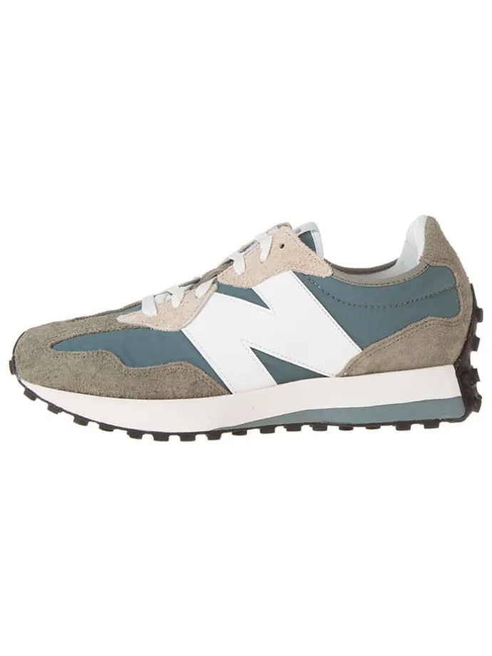 Leder-Sneakers in Graublau