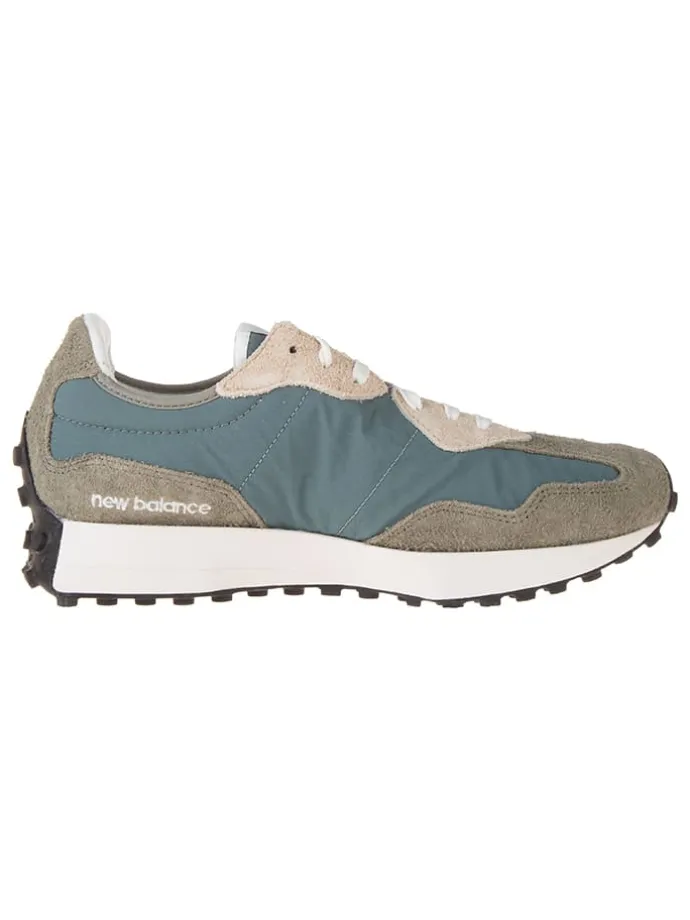 Leder-Sneakers in Graublau