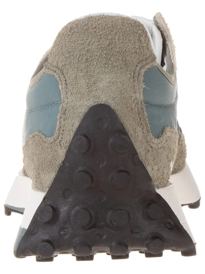 Leder-Sneakers in Graublau