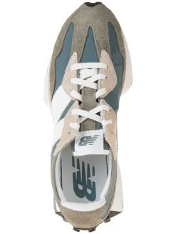 Leder-Sneakers in Graublau