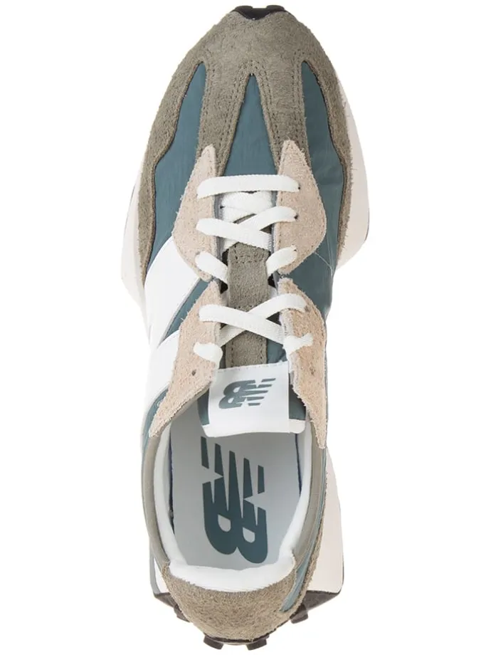 Leder-Sneakers in Graublau