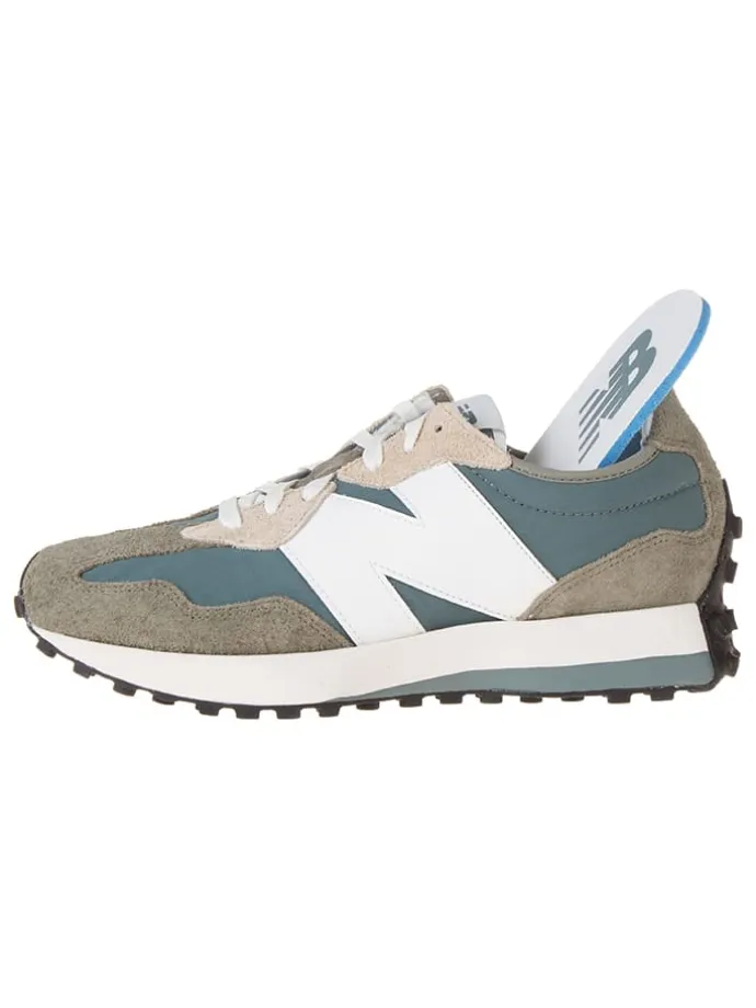 Leder-Sneakers in Graublau