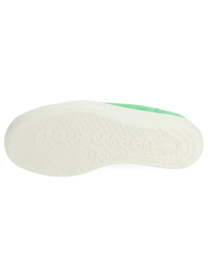 Leder-Sneakers in Grün