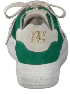 Leder-Sneakers in Grün