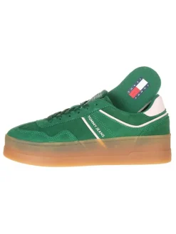 Leder-Sneakers in Grün