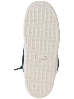 Leder-Sneakers in Grün/ Weiß