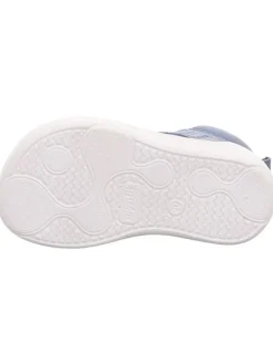 Leder-Sneakers in Hellblau