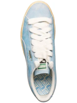 Leder-Sneakers in Hellblau