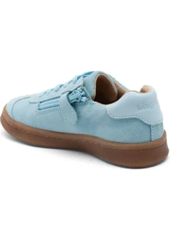 Leder-Sneakers in Hellblau
