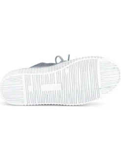 Leder-Sneakers in Hellblau