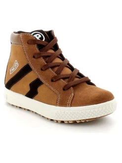 Leder-Sneakers in Hellbraun