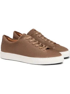 Leder-Sneakers in Hellbraun