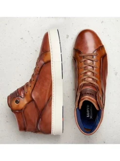 Leder-Sneakers in Hellbraun