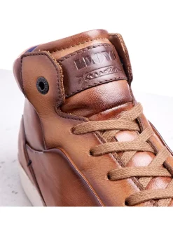 Leder-Sneakers in Hellbraun