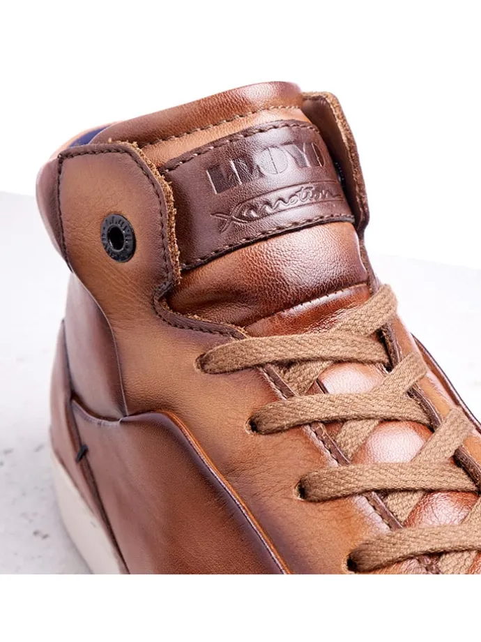 Leder-Sneakers in Hellbraun