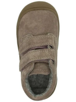 Leder-Sneakers in Hellbraun/ Rosa