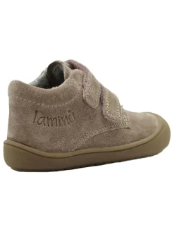 Leder-Sneakers in Hellbraun/ Rosa