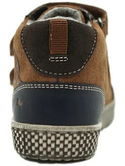 Leder-Sneakers in Hellbraun