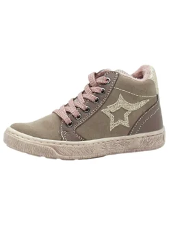 Leder-Sneakers in Khaki