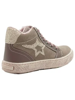 Leder-Sneakers in Khaki