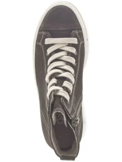 Leder-Sneakers in Khaki