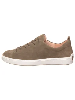 Leder-Sneakers in Khaki