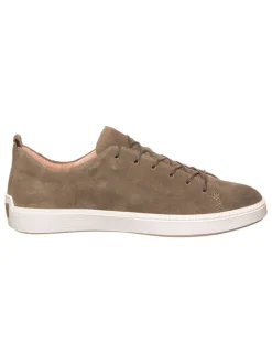 Leder-Sneakers in Khaki